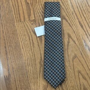 Perry Ellis Black and Gray Checkered Tie